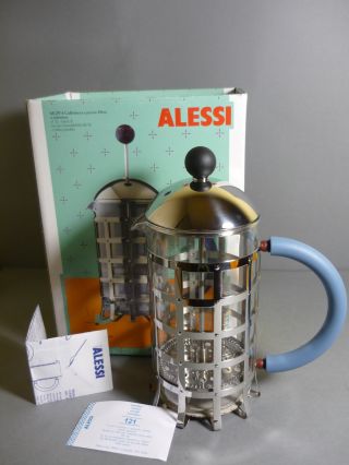 New Alessi Michael Graves 8 Cups Press Coffee Pot Mgpf8 Boxed photo