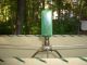 Vintage Mid Century Modern Green Pottery Lamp With Finnial & Shade Lamps photo 7