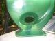 Vintage Mid Century Modern Green Pottery Lamp With Finnial & Shade Lamps photo 8