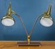 Laurel Lighting Vintage C.  57 ' Space - Age Futurist Dual Cone Brass Shade Desk Lamp Mid-Century Modernism photo 1