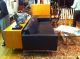 Black Leather Sofa Mid Century Danish Modern Mid-Century Modernism photo 3