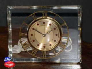 Mid Century Modern Salem Lucite Electric Alarm Clock Usa photo