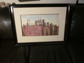 Vernon Carroll Porter Watercolor Listed Artist New York Skyline photo