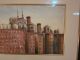 Vernon Carroll Porter Watercolor Listed Artist New York Skyline Mid-Century Modernism photo 4