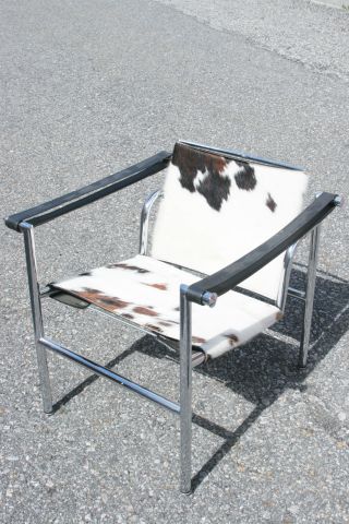 Mid Cent.  Le Corbusier Lc1 Cowhide Sling Chair.  Italy photo