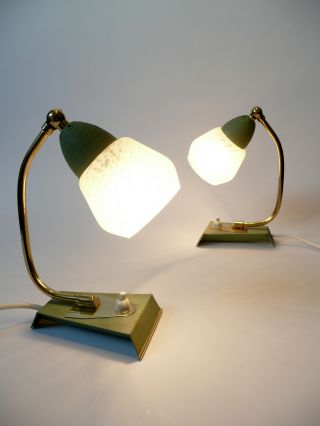 Pair Of 1950s Bedside Lamps Atomic Mid Century Danish Modern Eames 60s 70s Era photo