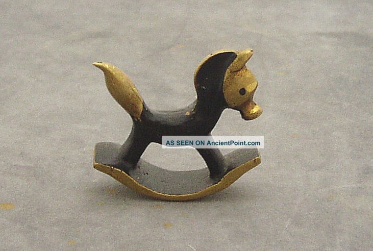 Walter Bosse Brass Patinated Small Model Of A Rocking Horse Modernist Baller Mid-Century Modernism photo