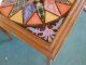 Mid - Century Modern Reverse Painted Glass Encased Top Game Table Wood Legs & Base Mid-Century Modernism photo 5