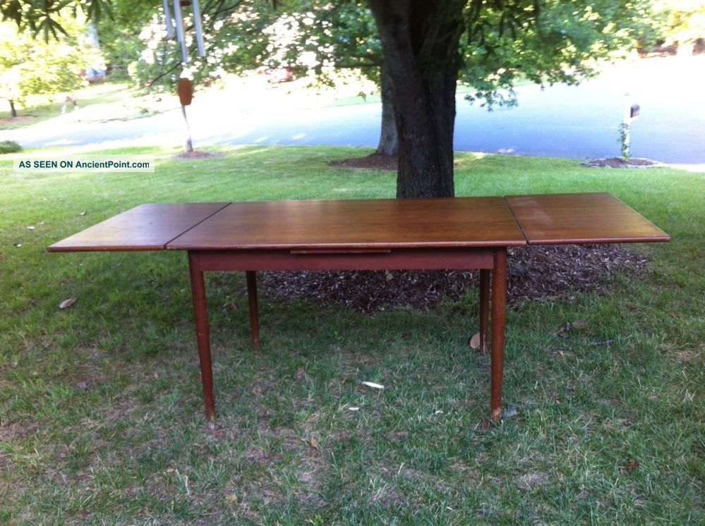 Teak Dining Table With Built In Extensions Mid Century Danish Modern Mid-Century Modernism photo
