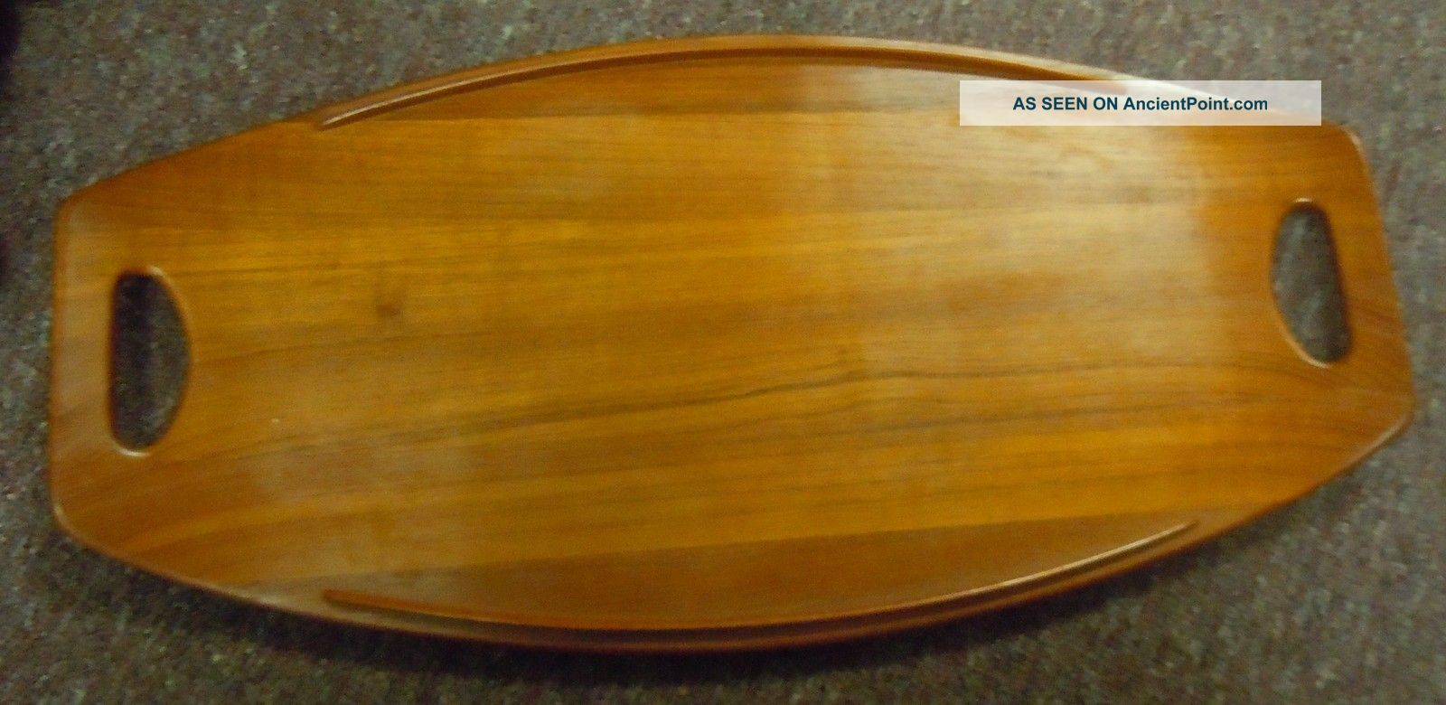 Teak Wood Tray Style Mid Century Danish Modern Mod Eames Era Mid-Century Modernism photo