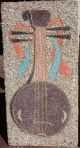 Vintage Gravel Art Wall Hangings - - Lute And Mandolin Musical Instruments Mid-Century Modernism photo 2