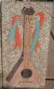 Vintage Gravel Art Wall Hangings - - Lute And Mandolin Musical Instruments Mid-Century Modernism photo 6