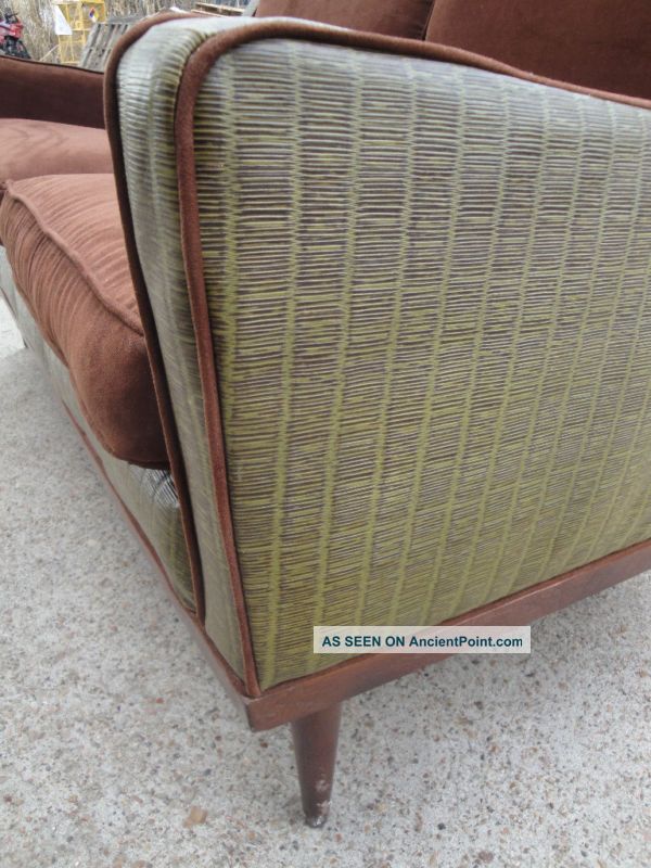 Mid Century Modern Furniture Green Brown Lounge Sofa Mid-Century Modernism photo