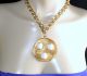 Hobe Mid Century Modern Atomic Ranch Space Age Gold Tone Glass Pendant Necklace Mid-Century Modernism photo 1