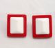 Atomic Ranch Mid Century Modern Vintage Plastic Pyramid Red White Earrings Space Mid-Century Modernism photo 1