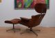 Mid Century Modern Lounge Chair Matching Ottoman Walnut Leather Eames Era Mid-Century Modernism photo 1