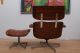 Mid Century Modern Lounge Chair Matching Ottoman Walnut Leather Eames Era Mid-Century Modernism photo 3