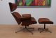 Mid Century Modern Lounge Chair Matching Ottoman Walnut Leather Eames Era Mid-Century Modernism photo 7
