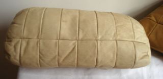 Mid Century De Sede Stone Beige Leather Sofa Chair Cushion Pillow Vtg 60s New photo