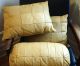 Mid Century De Sede Auth Dark Brown Quilt 3 Leather Sofa Chair Vtg 60s Pillow Mid-Century Modernism photo 5