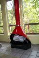 Retro Mid Century Modern Red Preway Fireplace Enamel Freestanding Cone Malm Mid-Century Modernism photo 1