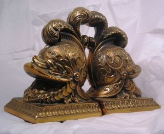 Vintage Great Pair Metal Mid Century Bookends C22 photo