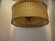 Mid - Century Modern Swag Lamp,  Fiberglass & Wood Shades 14 1/4 
