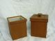 2 Vintage Teak Wood Boxes Box Container Danish Modern Ice Bucket Mid Century Mid-Century Modernism photo 1