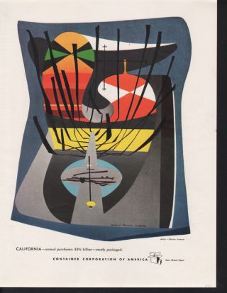 1947 Charles Howard California Artist Silicone Valley Wow Abstract Art Print Ad photo