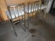 Cool Set Of 3 Shaver - Howard Brushed Steel Industrial Bar Kitchen Counter Stools Mid-Century Modernism photo 5