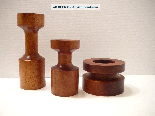 Candleholders Denmark Mid Century Scandinavian Teak Wood Eames Fabulous Candle Mid-Century Modernism photo