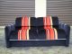 Vintage Modern Orange Upholstery With Chrome Trim Sofa Lounge Couch Eames Era Mid-Century Modernism photo 4