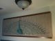 Rare Mid Century Eames Era Peter Pepper Products Peacock Art Tapestry On Wood Mid-Century Modernism photo 2