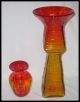 1962 Wayne Husted Blenko Glass Tangerine Vase Mid Century Modern+ 1 Smaller Vase Mid-Century Modernism photo 3