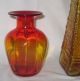 1962 Wayne Husted Blenko Glass Tangerine Vase Mid Century Modern+ 1 Smaller Vase Mid-Century Modernism photo 5