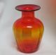 1962 Wayne Husted Blenko Glass Tangerine Vase Mid Century Modern+ 1 Smaller Vase Mid-Century Modernism photo 7