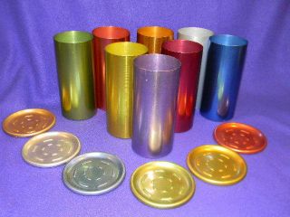 Set Of 8 Vintage Perma Hues Tumblers With Matching Coasters photo