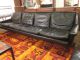 Mid Century Black Leather 4 - Seater Sofa C1960s Made In Germany Post-1950 photo 5