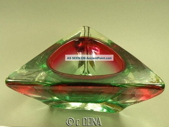 Heavy Mid Century Art Glass Bowl Mid-Century Modernism photo