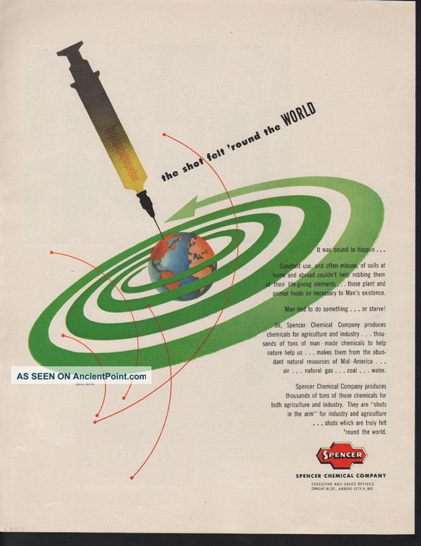 1949 Spencer Chemical Agriculture Shot World Element Mid-Century Modernism photo