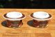 Pair Arabia Of Finland : Rosmarin Egg Cups : Ulla Procope : Brown Glaze China Mid-Century Modernism photo 5