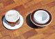 Pair Arabia Of Finland : Rosmarin Egg Cups : Ulla Procope : Brown Glaze China Mid-Century Modernism photo 6