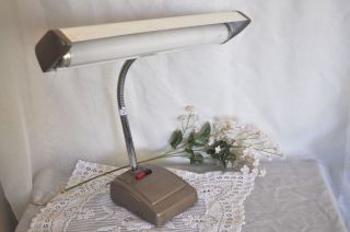 Vintage Mid Century Goose Neck Desk Lamp Light Work Office Industrial Metal Deco photo