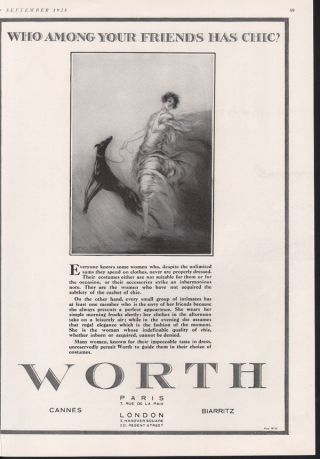 1928 Worth Fashion Art Deco Dog Louis I Cart Cannes Luxury Style Print Art Ad photo