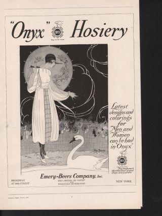 1918 Emery Beers Onyx Hosiery Woman Fashion Thowas Swan Style Art Deco Style A photo