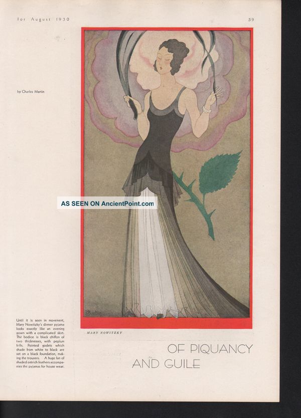 1930 Piquancy Guile Mary Nowitzky Martin Gown Dress Art Art Deco photo