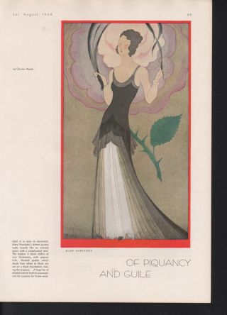 1930 Piquancy Guile Mary Nowitzky Martin Gown Dress Art photo