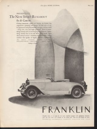 1925 Franklin Auto Car Drive Deco Syracuse Travel Motor photo