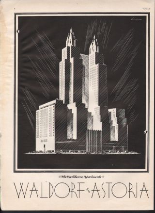 1931 Waldorf Astoria Apartment Housing City Lemen Rent Home Art Draw Real Estate photo