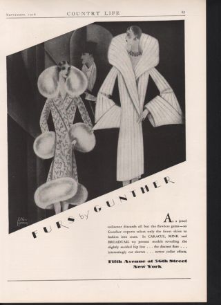 1928 Gunther Fur Mink Caracul Broadtail Fashion Herman photo
